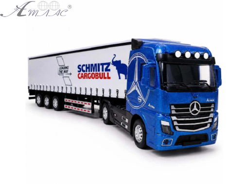 Машинка Mercedes Actros фура синя інерційна метал 31 см  2627