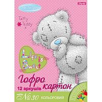Картон кольоровий 1В набір № 30 гофрований А4 12 кольорів 950178, 950790
