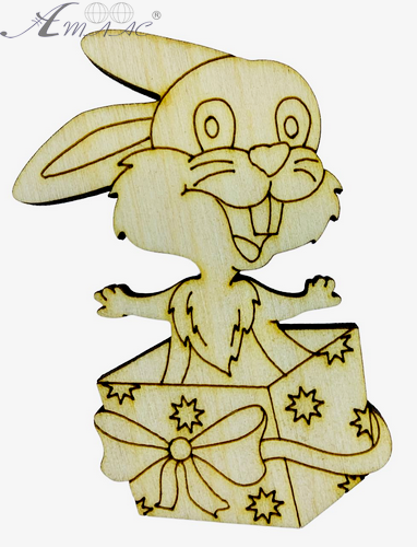 Фігурка фанерна - Кролик № 18 в коробці 7,5*4,5см  AS-4592
