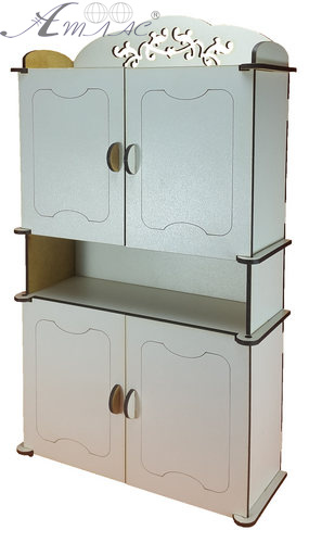 Меблі для ляльок ростом 30 см - Шафа № 4 з чотирма однаковими дверцятами з МДФ AS-6013, М-2040 фото 2