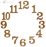 Цифры для часов арабские 12 шт высотой 5 см из МДФ AS-6519