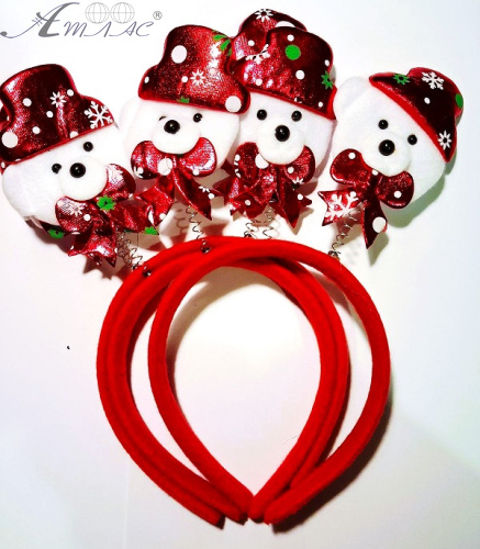 Обруч Новогодний с Мишкой  09805