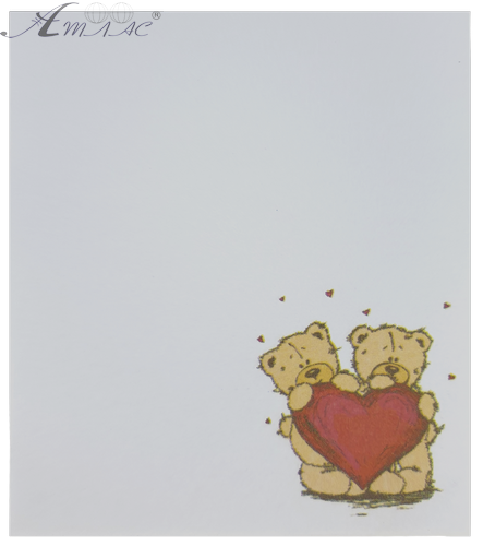 Папір з липким шаром, стікер "Ведмедики з серцем" 30 аркушів AS-0523, Р-0119