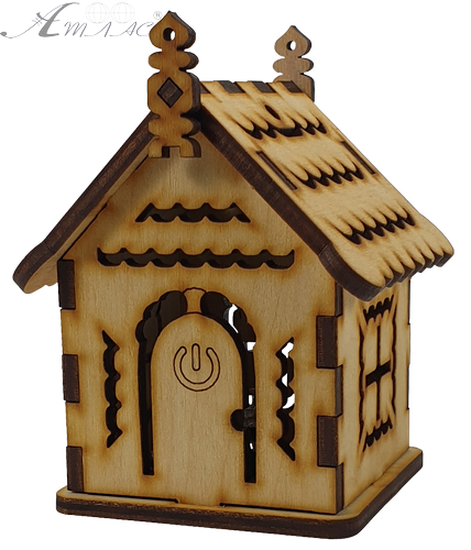 Домик с подсветкой № 4/7 свет - Медленное трехцветное переключение, сенсорный выключатель, фанера AS-5509, Е-010 фото 3 Домик с подсветкой № 4/7 свет - Медленное трехцветное переключение, сенсорный выключатель, фанера AS-5509, Е-010 фото 3