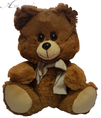 Іграшка М'яка Ведмедик з бантом коричневий 28 см  В237/1