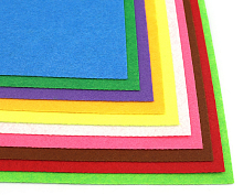 Фетр листовой набор 10 листов 10 цветов 20 х 30 см х 1,2 мм  HQ170-MIX3