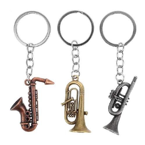 Брелок Труба музыкальная духовая металл микс  ВТ-3725 фото 2