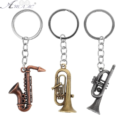 Брелок Труба музична духова метал мікс  ВТ-3725 фото 2