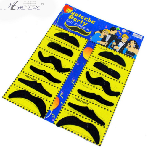 Игрушка прикол Усы наклейка 12шт в наборе  24-452