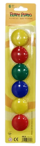 Магниты 30мм Пегашка  6шт цветные круглые  01426