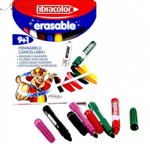 Фломастеры 9+1 цв. Erasable Fibracolor  540C10
