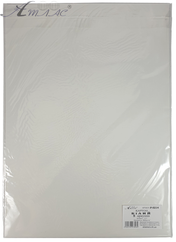 Картон Білий з двох сторін 5 аркушів 300 г Атлас AS-0551, P-0214