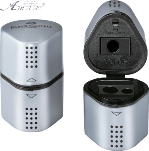 Точилка для карандашей FC GRIP 2001 треугольная, серебряная, 3 отверстия 183800