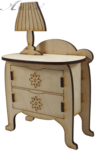 Меблі для ляльок типу Барбі - Комод з лампою 10.5 х 6 х 16 см AS-4012, F-0200