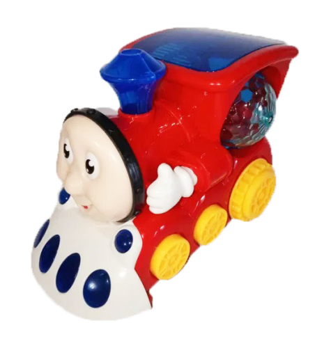 Игрушка Паровозик Томас Красный с диско шаром свет, звук в коробке  09825