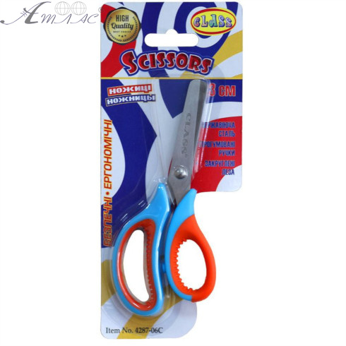 Ножницы детские CLASS 13.3 см. прорезиненные в блистере 4287-06С