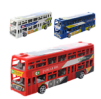 Игрушка Автобус двухэтажный пластиковый 17 см в кульке  899-70
