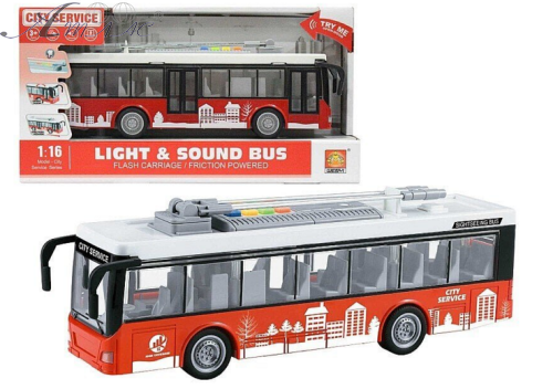 Іграшка Машинка City Service Тролейбус зі світлом, двері відкриваються, 28 см  911А фото 2