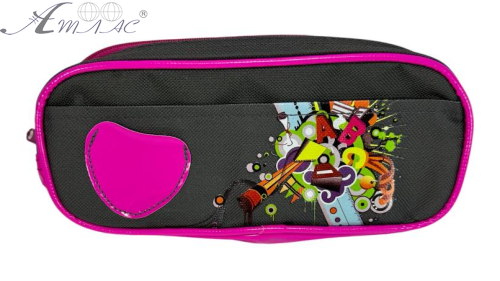 Пенал школьный LUCKY серый с боковым карманом  PC11535