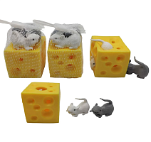 Игрушка Силиконовая тянучка Мышки в сыре 4,5 см  6623