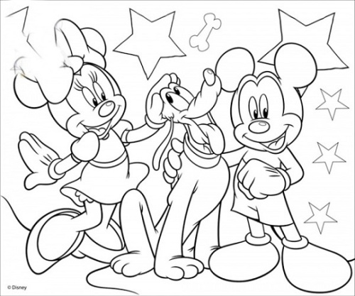 Холст с контуром Микки и его друзья - 2 на подрамнике 25 х 25 см  950733