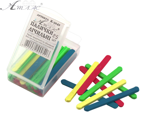 Палочки счетные в коробочке 6см  AS-0032