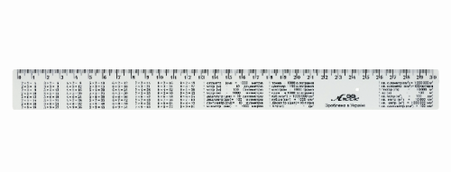 Линейка 30 см Таблица умножения снежно-белая в упаковке AS-0612, К-9052 фото 3