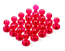 Магнит неодимимовый Пешка прозрачный для доски 16х11мм 1шт Малиновый  08012