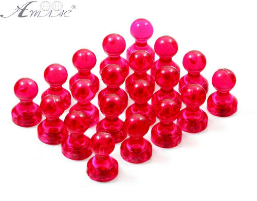 Магнит неодимимовый Пешка прозрачный для доски 16х11мм 1шт Малиновый  08012