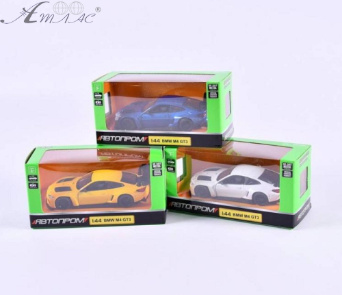 Машинка Автопром BMW M4 GT3 металл инерционная 11см  4377