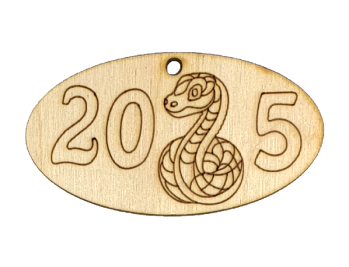 Фигурка фанерная - Змея № 7 кулон 2025  8х4см  AS-4879