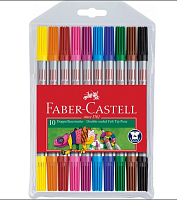 Фломастеры 10цветов Faber Castell 151110 Fibre-tip двухсторонние