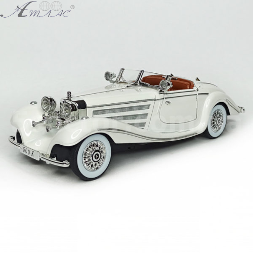 Модель коллекционная Mercedes-Benz 500К W29 1936г серебристый 22см 1901-221А Модель коллекционная Mercedes-Benz 500К W29 1936г серебристый 22см 1901-221А