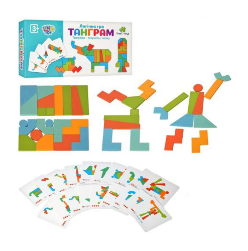 Игрушка Деревянная Танграм с карточками заданиями  MD2447