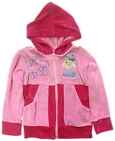Кофта с капюшоном для девочки, велюровая розовая р.74, 86 с вышивкой Monty 14261