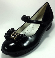 Туфли CSCK X-953 р. 36 черные лакированные, пряжка со стразами