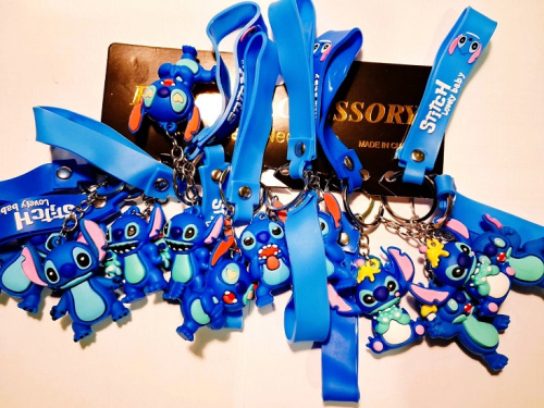 Брелок Стич микс с силиконовым браслетом 6 см  12195