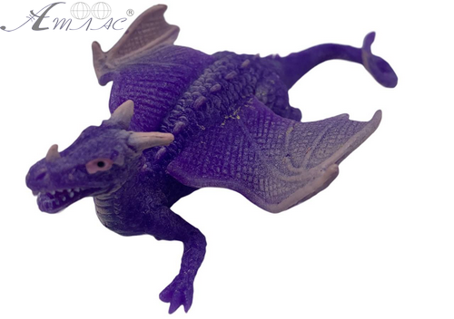 Іграшка Силіконова тягнучка Дракон маленький Фіолетовий 12 см  12797