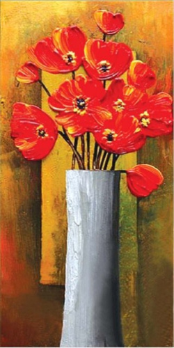 Холст с контуром "Ваза с маками" 1 Вересня (20см*40см)   950408 фото 2