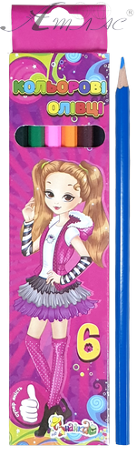 Олівці кольорові 6 кольорів Незнайка 081900 Олівці кольорові 6 кольорів Незнайка 081900