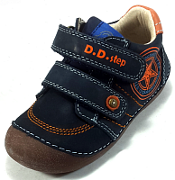 Кросівки шкіряні D.D.Step темно-сині з помаранчевим р. 19, 21  015-59