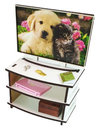 Мебель для кукол ростом 30 см - Тумба с телевизором  10*6*14см  AS-6036 фото 2