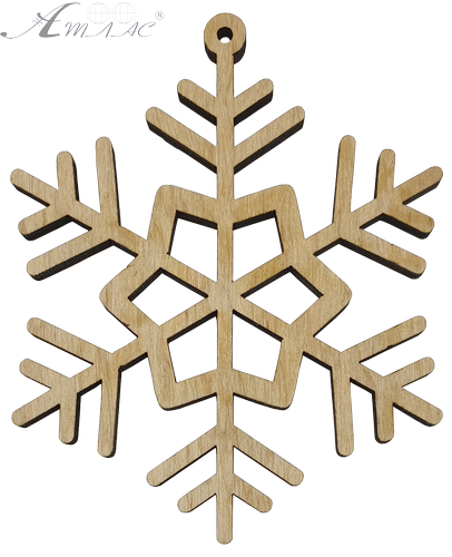 Фігурка фанерна - Сніжинка тонка, маленька 8 см AS-4750, В-0248