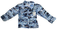 Рубашка для мальчика футер с длинными рукавами, синяя р. 68 13131