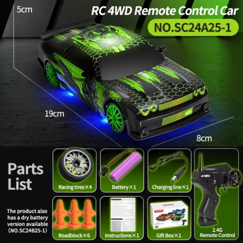 Игрушка радиоуправляемая Машинка с аккумулятором Дрифткар Laser Rush Drift 18см  SC24A25 фото 2