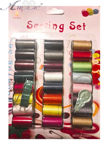 Набір для шиття Ниток 24 кольори з голками  01986