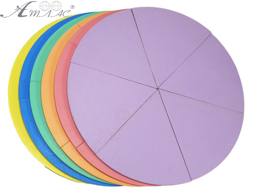 Дроби учебные от 1 до 6 частей d = 20 см ЦВЕТНЫЕ на магнитах из фанеры AS-7108, О-00015 фото 2 Дроби учебные от 1 до 6 частей d = 20 см ЦВЕТНЫЕ на магнитах из фанеры AS-7108, О-00015 фото 2