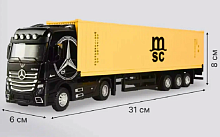 Машинка Автопром Mercedes Actros фура чорна інерційна метал 31 см  7540