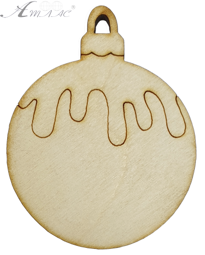 Фігурка фанерна - Ялинкова куля з патьоками 7,6 х 6 см AS-4765, В-0261 Фігурка фанерна - Ялинкова куля з патьоками 7,6 х 6 см AS-4765, В-0261