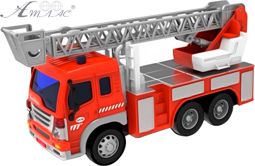 Іграшка Машинка Пожежна з вишкою, світло, звук у коробці WY350B